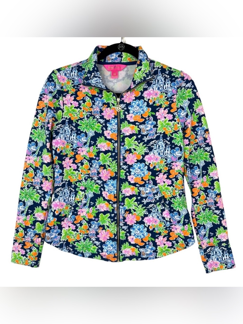 NEW LILLY PULITZER x DISNEY LEONA FULL ZIP JACKET AEGEAN NAVY IN SIZE XXS